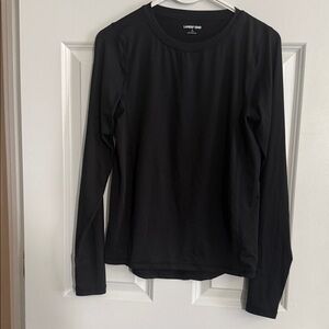 Lands' End Classic Black Long Sleeve performance Shirt with thumb holes